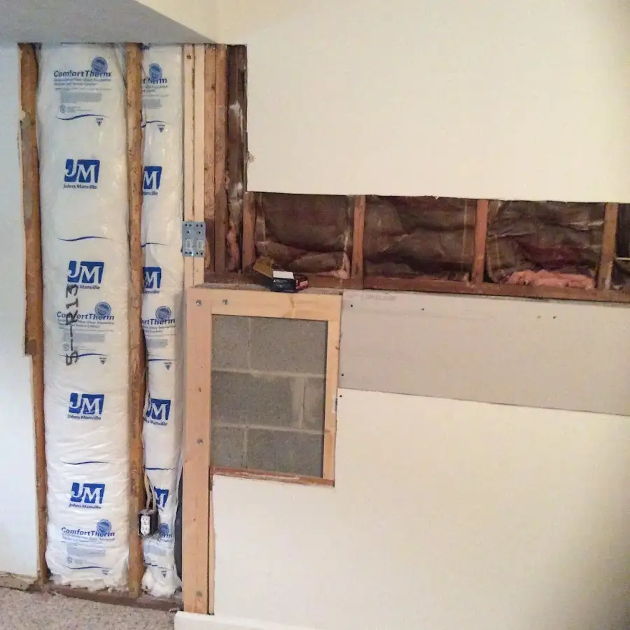 Wall insulation replacement during Basement Flood Cleanup in Willows